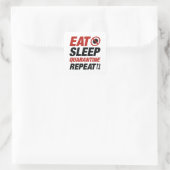 Eat Sleep Quarantine Vierkante Sticker (Tas)