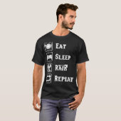 Eat Sleep Raid Herhaal games Wauw RPG T-shirt (Voorkant volledig)