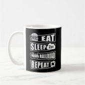 Eat Sleep Railroad Herhalen Mok van stoomtreinkoff (Links)