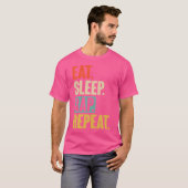 Eat Sleep Rap Herhaal - Retro  Rapper T-shirt (Voorkant volledig)