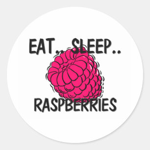 Eat Sleep RASPBERRIES Ronde Sticker
