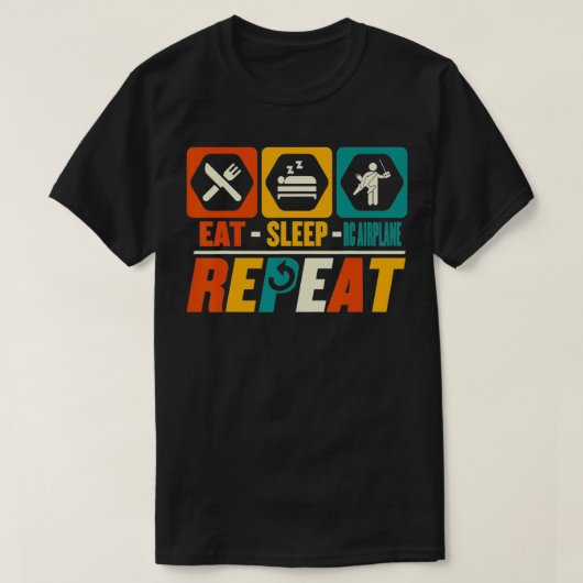 Eat Sleep RC Airplane Repeat  Funny RC Plane Pilot T-shirt (Design voorkant)