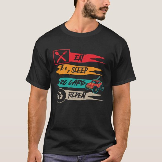 Eat Sleep RC Cars Repeat RC Car T-shirt (Voorkant)