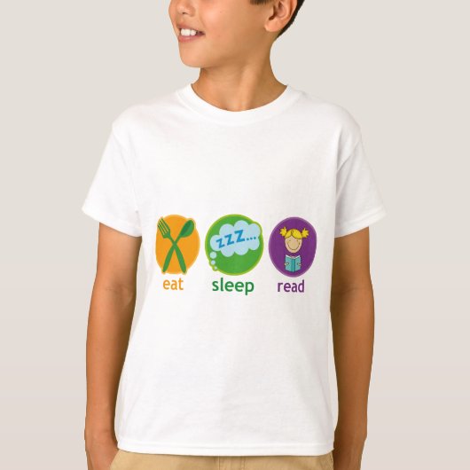 Eat Sleep Read Booklover Girl Gift T-shirt (Voorkant)