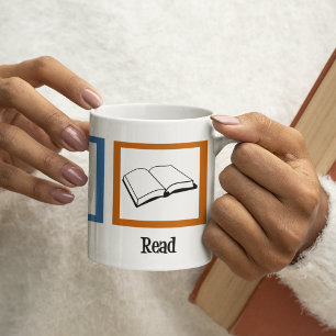 Eat Sleep Read Books Funny Bookworm Koffiemok