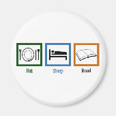 Eat Sleep Read Books Funny Bookworm Magneet (Voorkant)