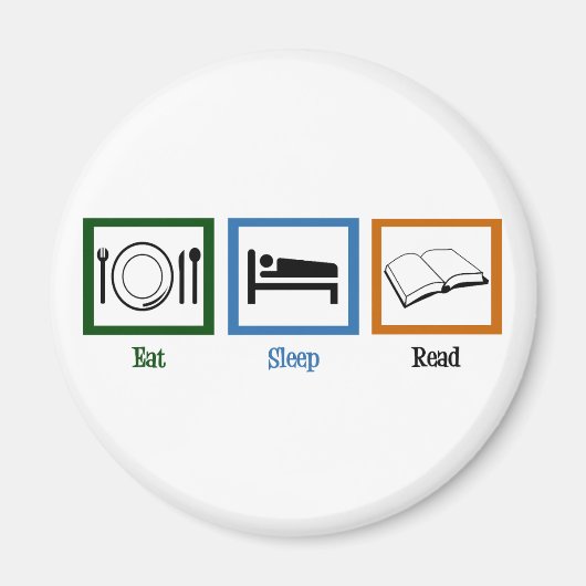 Eat Sleep Read Books Funny Bookworm Magneet (Voorkant)