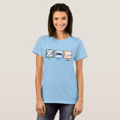 Eat Sleep Read Books Funny Bookworm T-shirt (Voorkant volledig)