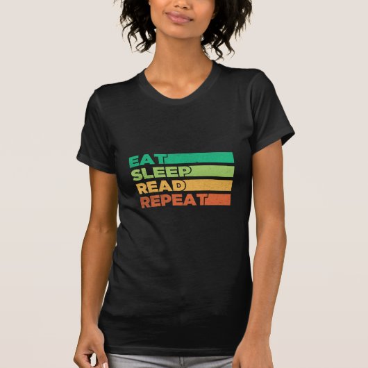 Eat Sleep Read Herhaal T-Shirt (Voorkant)