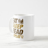 Eat Sleep Read Herhalen Koffiemok (Voorkant links)