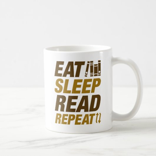 Eat Sleep Read Herhalen Koffiemok (Rechts)