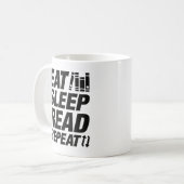 Eat Sleep Read Herhalen Koffiemok (Voorkant links)