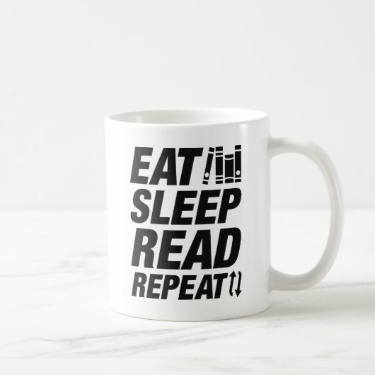 Eat Sleep Read Herhalen Koffiemok (Rechts)