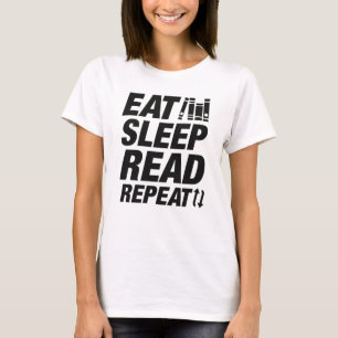 Eat Sleep Read Herhalen T-shirt
