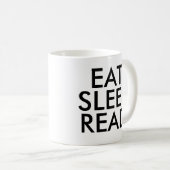 Eat Sleep Read mok | Kute Book Lover Slogan Mok (Voorkant rechts)
