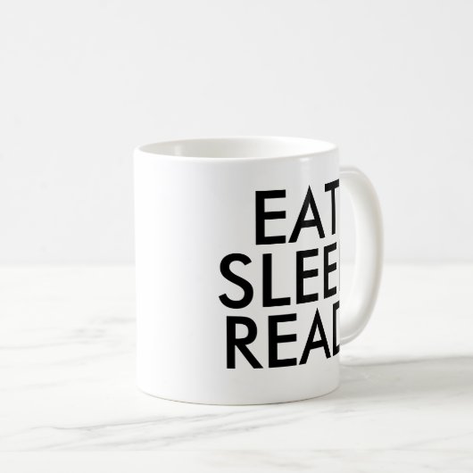 Eat Sleep Read mok | Kute Book Lover Slogan Mok (Voorkant rechts)