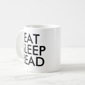 Eat Sleep Read mok | Kute Book Lover Slogan Mok (Voorkant links)