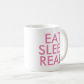 Eat Sleep Read mok | Kute Book Lover Slogan Mok (Voorkant rechts)