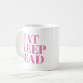 Eat Sleep Read mok | Kute Book Lover Slogan Mok (Voorkant links)