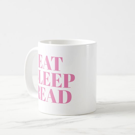 Eat Sleep Read mok | Kute Book Lover Slogan Mok (Voorkant links)