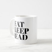 Eat Sleep Read mok | Kute Book Lover Slogan Mok (Voorkant links)