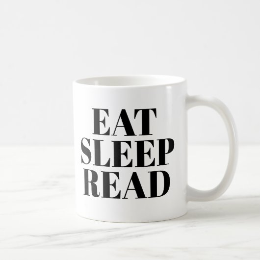Eat Sleep Read mok | Kute Book Lover Slogan Mok (Rechts)