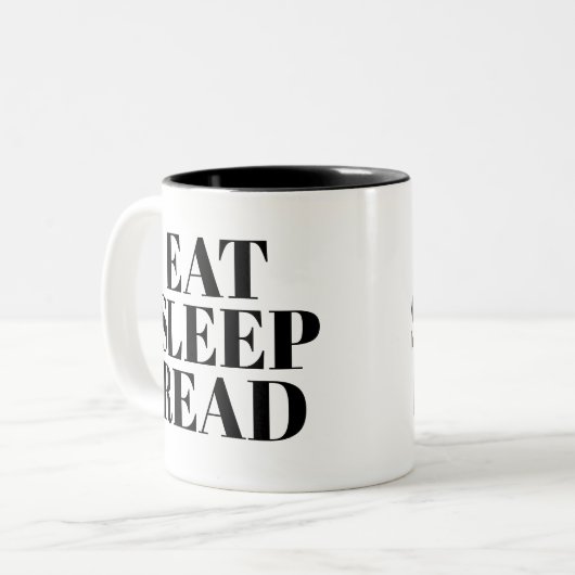 Eat Sleep Read mok | Kute Book Lover Slogan Mok (Voorkant links)