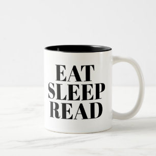 Eat Sleep Read mok   Kute Book Lover Slogan Mok