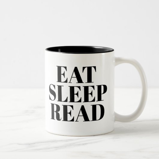 Eat Sleep Read mok | Kute Book Lover Slogan Mok (Rechts)