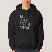 Eat Sleep Read Repeat Reader Books Hoodie (Voorkant)