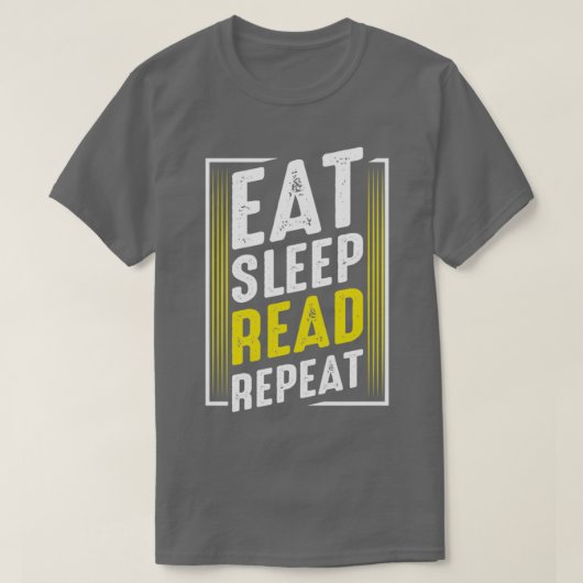 Eat Sleep Read Repeteer Book Worms Funny T-shirt (Design voorkant)