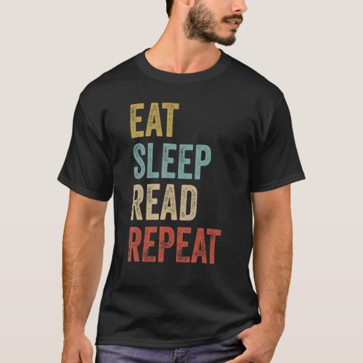 Eat Sleep Read Repo Book Reader T-shirt (Voorkant)