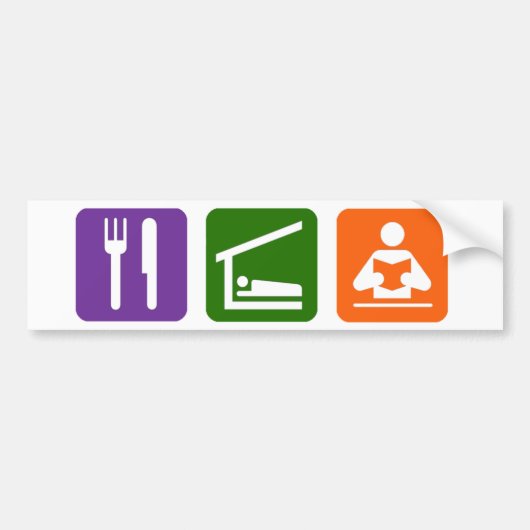 Eat Sleep Reading Bumpersticker (Voorkant)