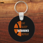 Eat Sleep Rebound Herhaal Fun Basketball Mannen Vr Sleutelhanger (Voorkant)