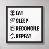Eat Sleep Reconcile Funny Accounting Poster