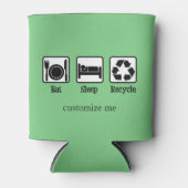 Eat Sleep Recyclen Cute Custom Recycling Green Blikjeskoeler (Voorkant)