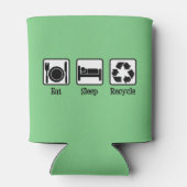 Eat Sleep Recyclen Cute Custom Recycling Green Blikjeskoeler (Achterkant)