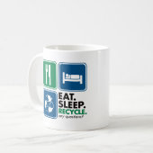 Eat Sleep Recyclen Koffiemok (Voorkant links)