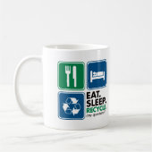 Eat Sleep Recyclen Koffiemok (Links)