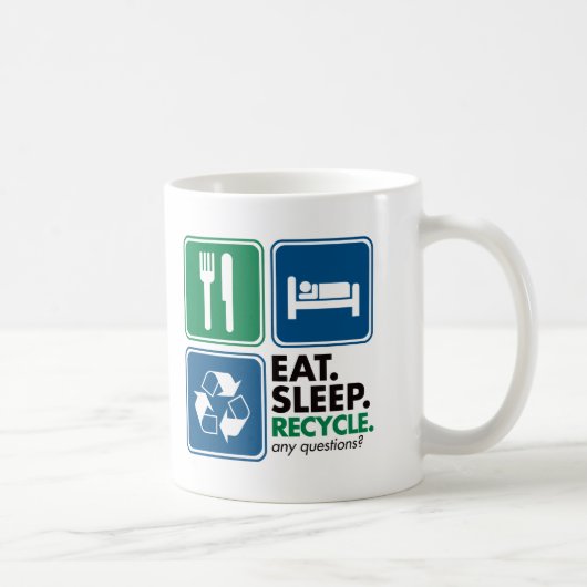 Eat Sleep Recyclen Koffiemok (Rechts)