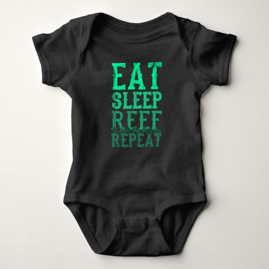 Eat Sleep Reef Herhaal Scuba Diver Apparel Dive Romper (Voorkant)