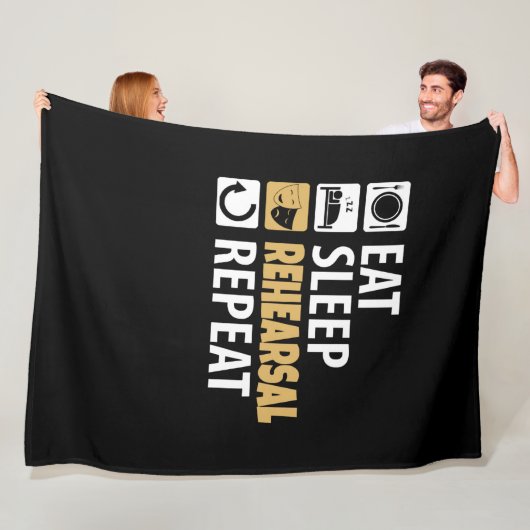 Eat Sleep Rehearings Herhalen Fleece Deken (In situ)