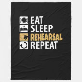 Eat Sleep Rehearings Herhalen Fleece Deken (Voorkant)