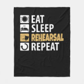 Eat Sleep Rehearings Herhalen Fleece Deken (Voorkant)