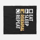Eat Sleep Rehearings Herhalen Fleece Deken (Voorkant (Horizontaal))