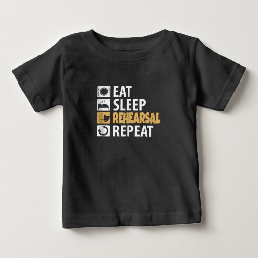 Eat Sleep Rehearsal Herhaling - Theater Quotes Act (Voorkant)