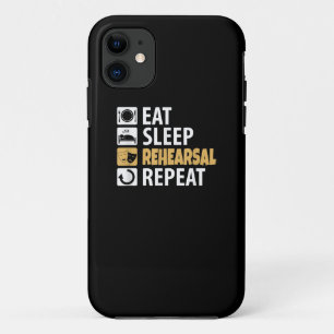 Eat Sleep Rehearsal Herhaling - Theater Quotes Act Case-Mate iPhone Case