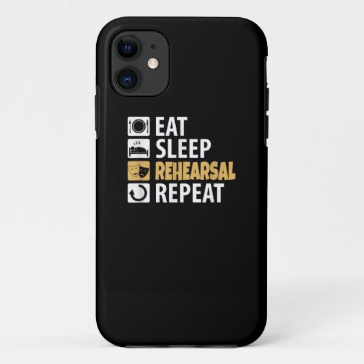 Eat Sleep Rehearsal Herhaling - Theater Quotes Act Case-Mate iPhone Case (Achterkant)