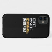Eat Sleep Rehearsal Herhaling - Theater Quotes Act Case-Mate iPhone Case (Achterkant (horizontaal))
