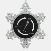 Eat Sleep Repat Lacrosse Sports Fan Gezegde Tin Sneeuwvlok Ornament (Voorkant)